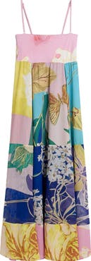Desigual Mix Print Strapless Maxi Dress