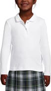 Lands' End School Uniform Girls Long Sleeve Feminine Fit Interlock Polo Shirt