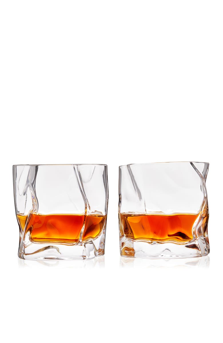 Viski Crystal Molten Tumblers Set of 2, Alternate, color, Clear