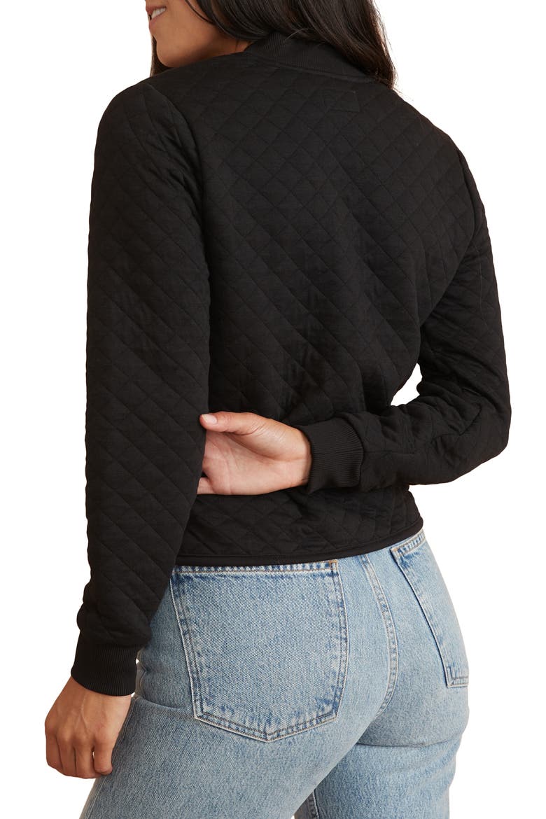Corbet Quilted Bomber Jacket, Alternate, color, BLACK