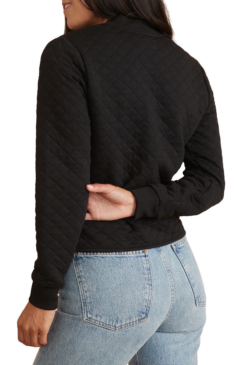 Marine Layer Corbet Quilted Bomber Jacket, Alternate, color, Black