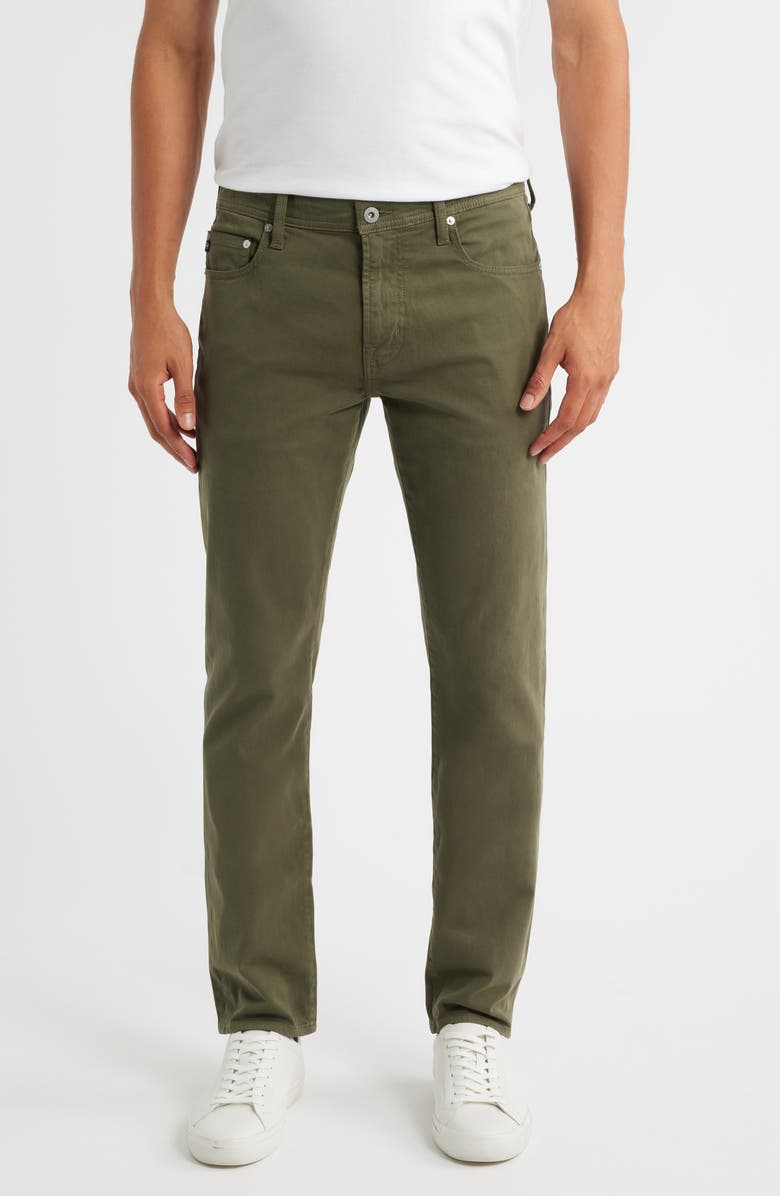 AG Tellis Stretch Sateen Modern Slim Pants, Main, color, Urban Green