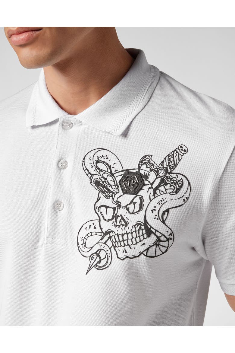 Polo Shirt Snake Men, Alternate, color, white