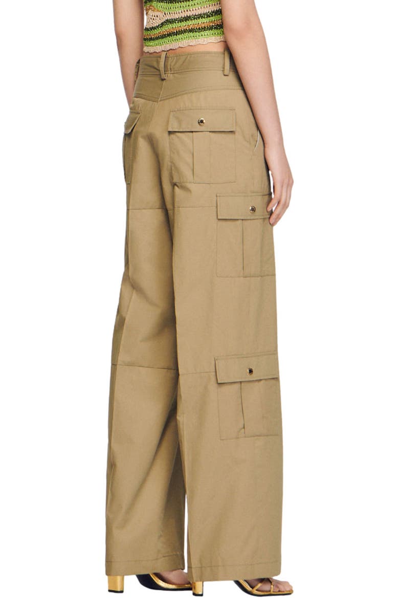 SANDRO Popeye Wide Leg Cargo Pants, Alternate, color, 