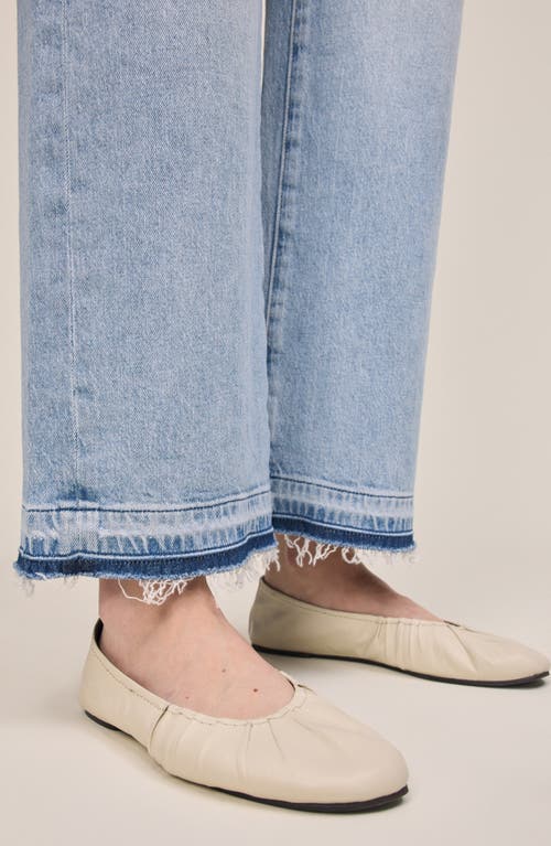 Warp & Weft Warp+weft Icn Release Hem High Waist Ankle Wide Leg Jeans In Blue