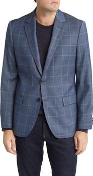 DANIEL HECHTER Windowpane Check Wool Blazer