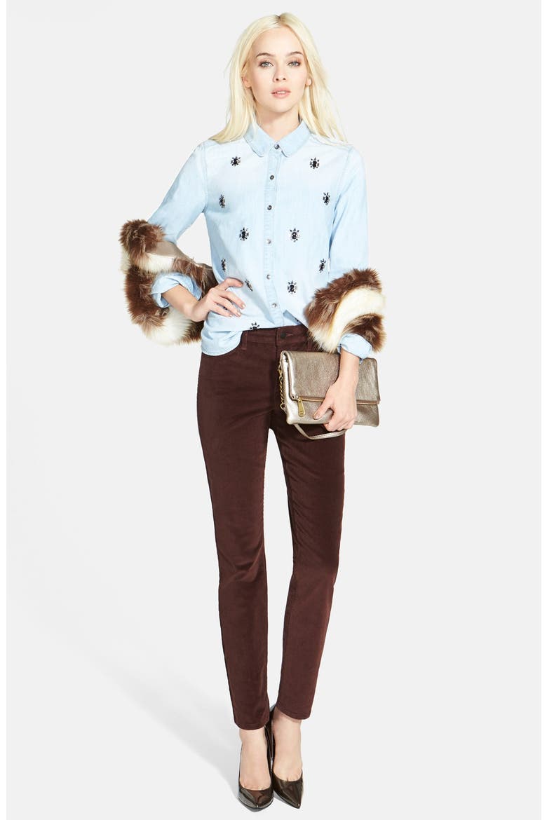 'Bambi' Faux Fur Bolero, Alternate, color, BROWN/ WHITE