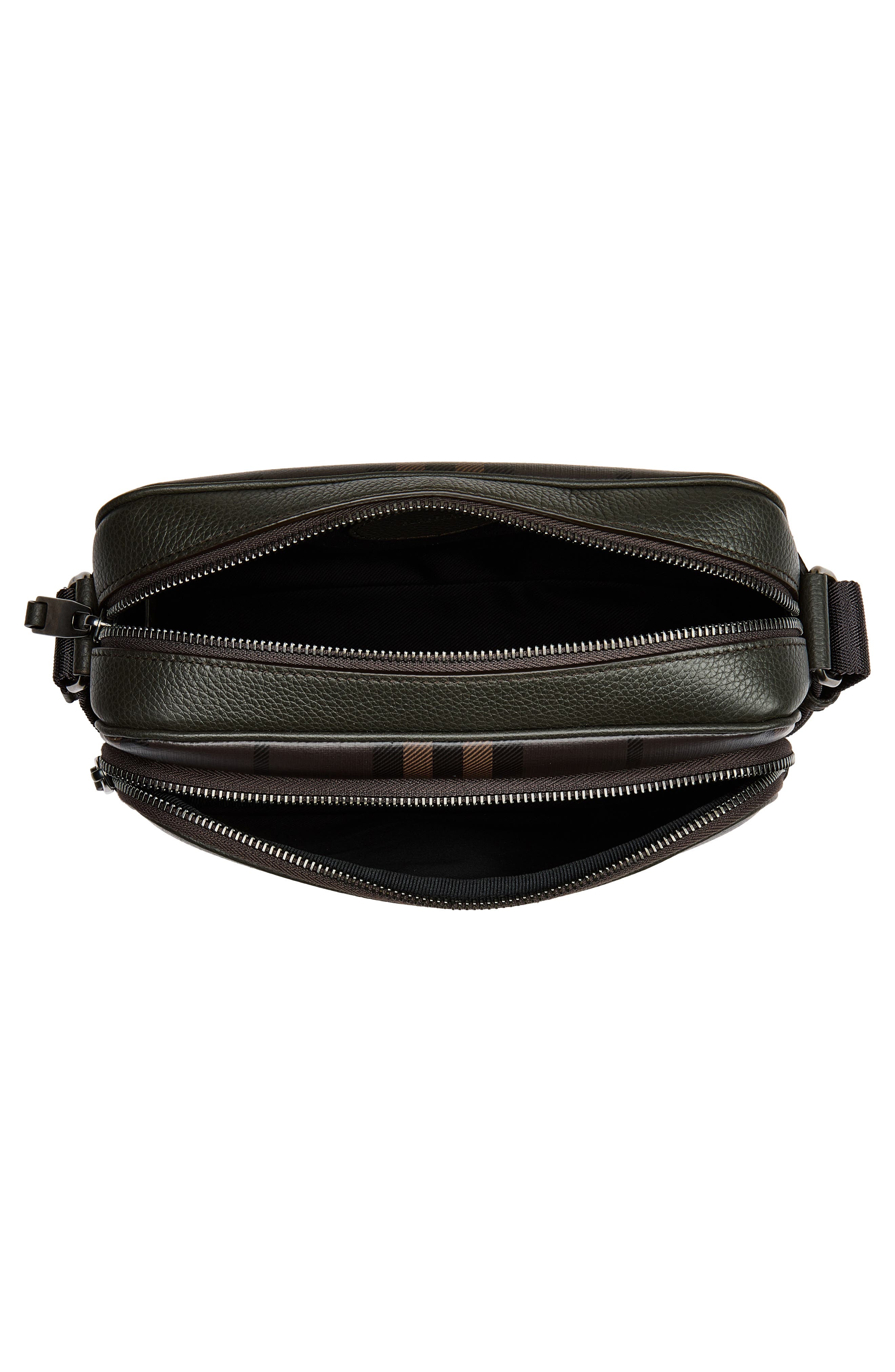 City Check Pocket Crossbody Bag, Alternate, color, DARK BROWN