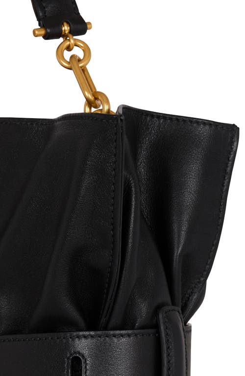 Balmain Anthem Medium Buckle Shoulder Bag In Calfskin In Black