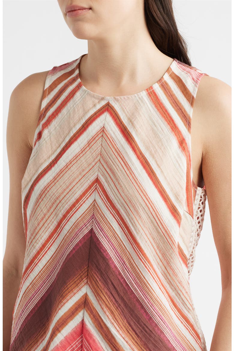 Chevron Print Sleeveless Top, Alternate, color, RED MULTI