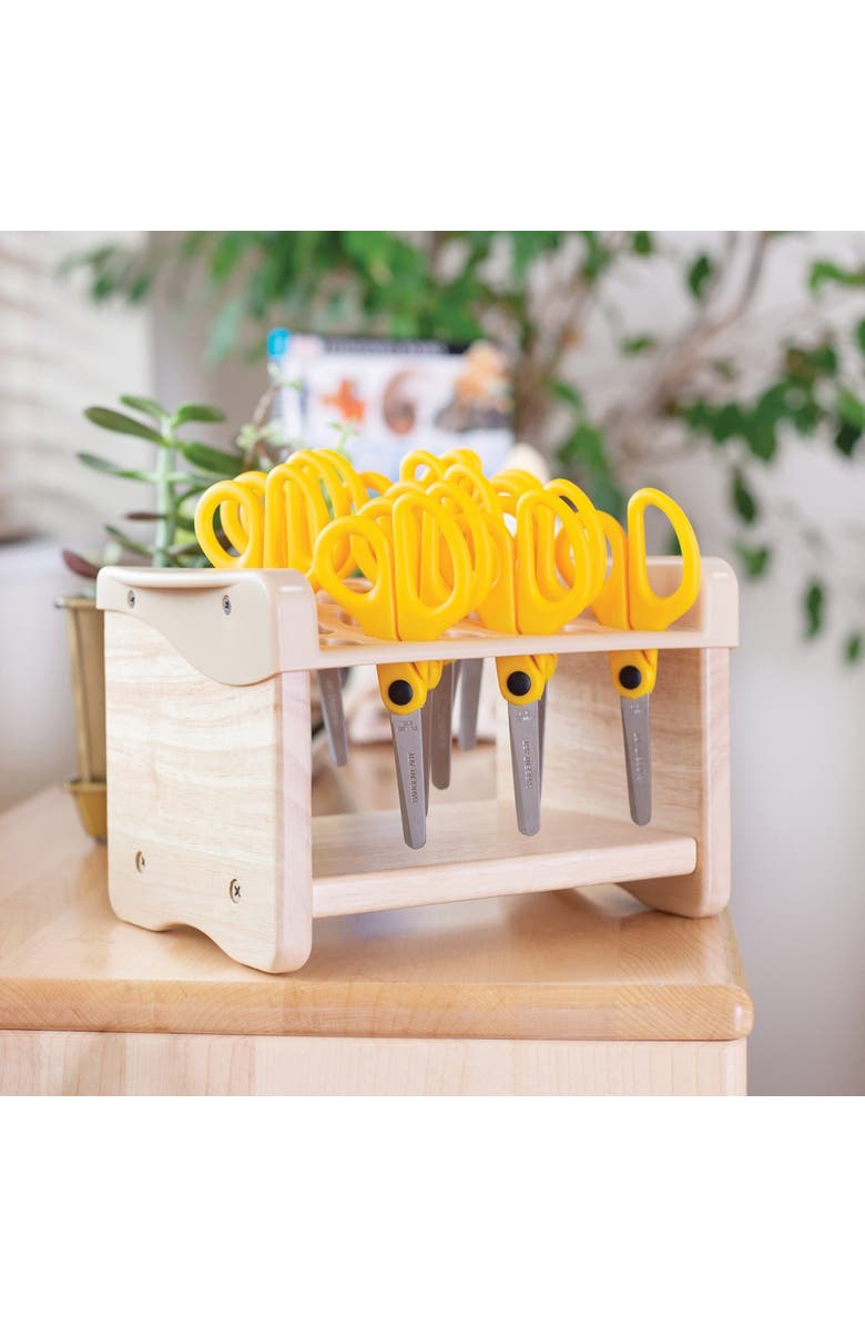 Kaplan Early Learning Company Tabletop Scissor Stand - Holds up to 30 Scissors, Alternate, color, Brown