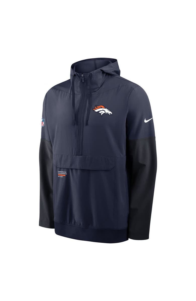 Nike Men's Nike Navy Denver Broncos Sideline Anorak Half-Zip Hoodie Jacket, Alternate, color, Navy