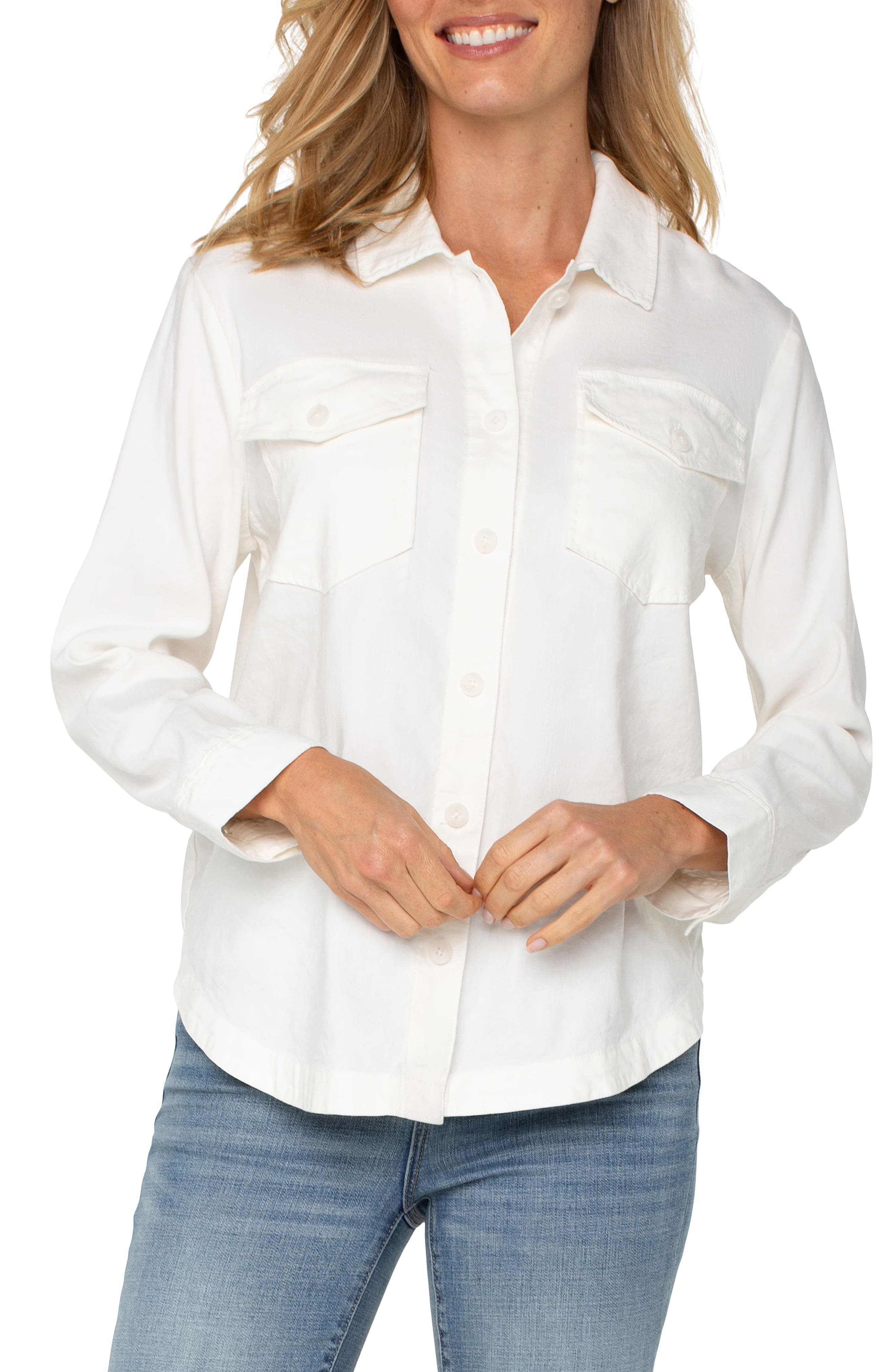 Liverpool Los Angeles Stretch Linen Blend Shacket