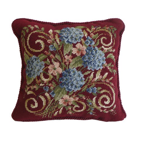 Hydrangea Bouquet Number 1 Needlepoint Accent Pillow