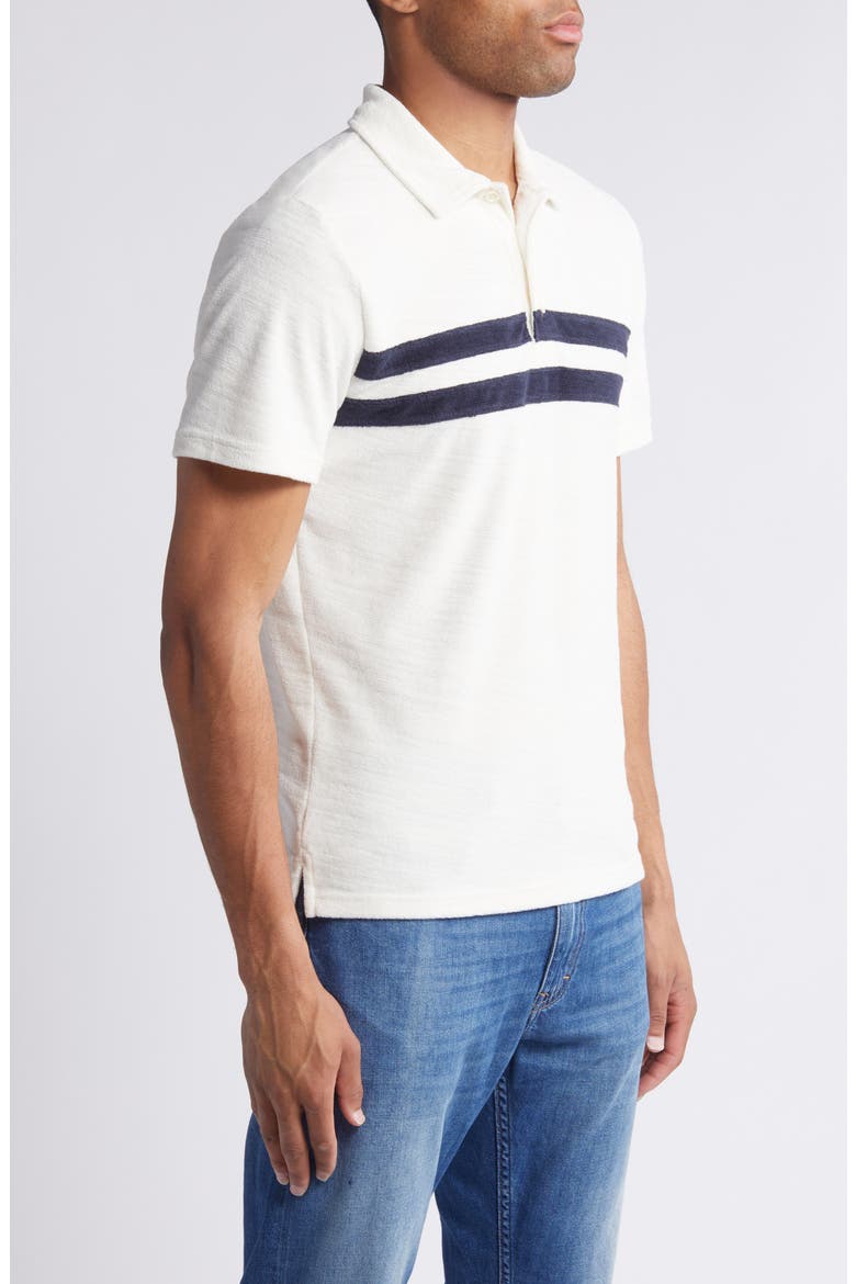 Cabana Surf Stripe Terry Cloth Polo, Alternate, color, VINTAGE WHITE