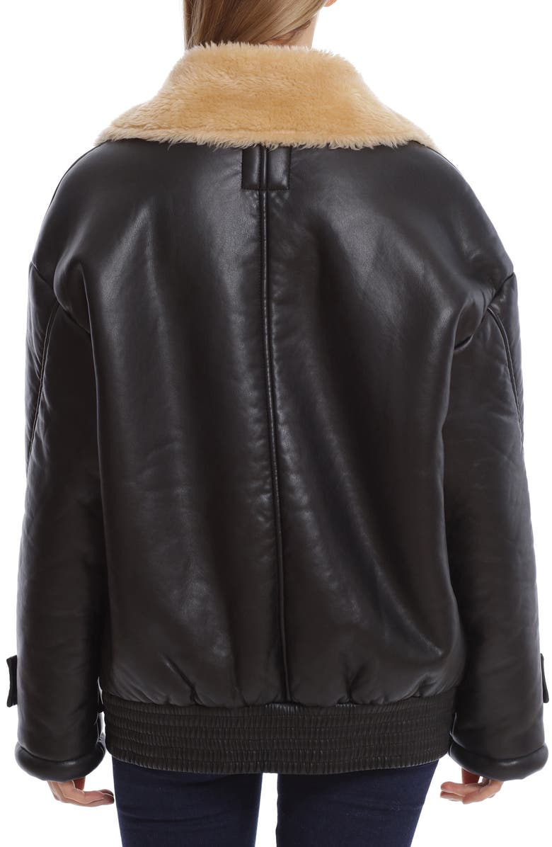 Avec Les Filles Oversize Faux Shearling Aviator Jacket, Alternate, color, 