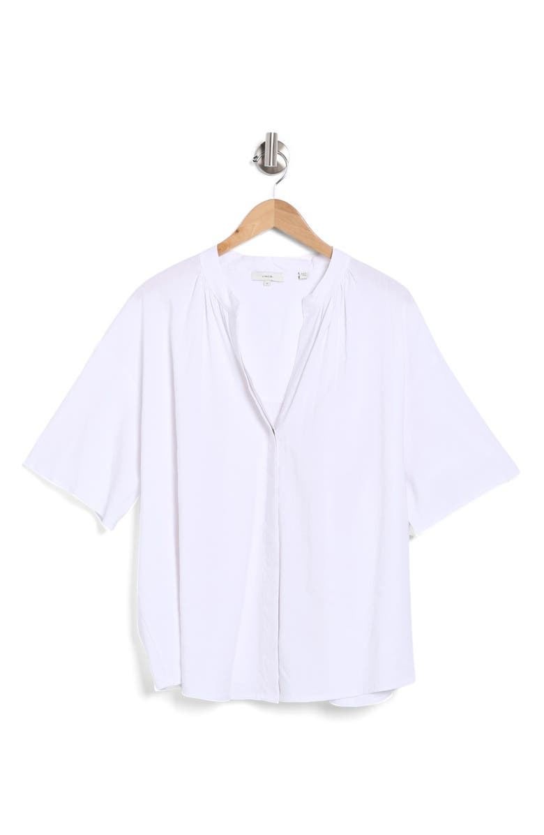 Vince Flutter Sleeve Linen Blend Top, Alternate, color,