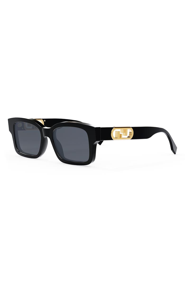 Fendi 'Fendi O'Lock 53mm Rectangular Sunglasses, Alternate, color, 