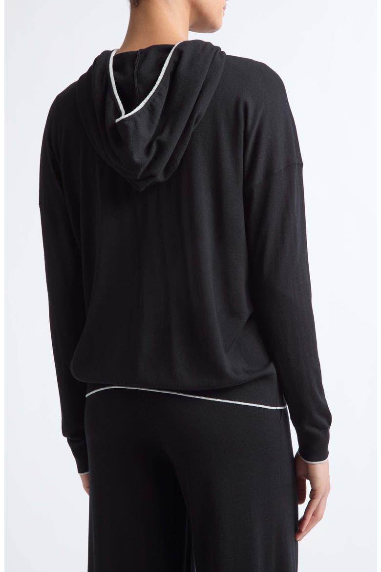 Tipped Merino Wool Zip Hoodie, Alternate, color, 22-75 BLK LT PRL GRY
