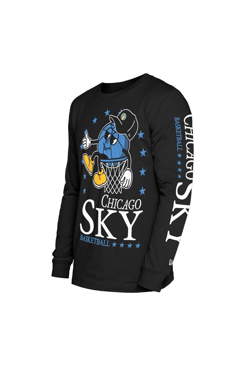 Men's New Era Black Chicago Sky Old School Sport Long Sleeve T-Shirt, Alternate, color, Black