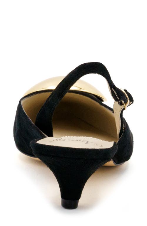 Amalfi By Rangoni Abissa Slingback Pointed Toe Kitten Heel Pump In Black Cashmere