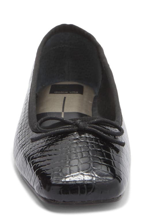 Dolce Vita Anisa Ballet Flats Noir Embossed Leather In Black