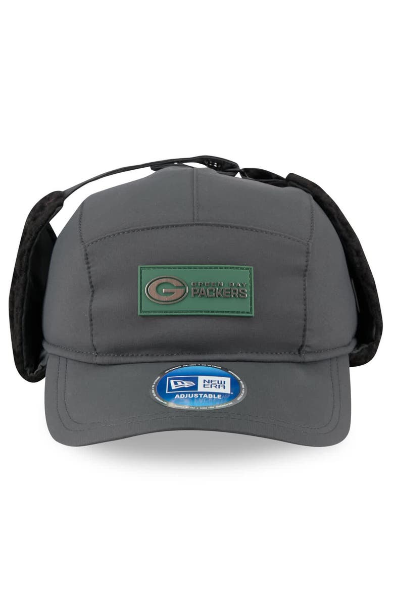 Men's New Era Charcoal Green Bay Packers 2025 Sideline Cold Weather Runner Dog Ear Adjustable Hat, Alternate, color, Charcoal