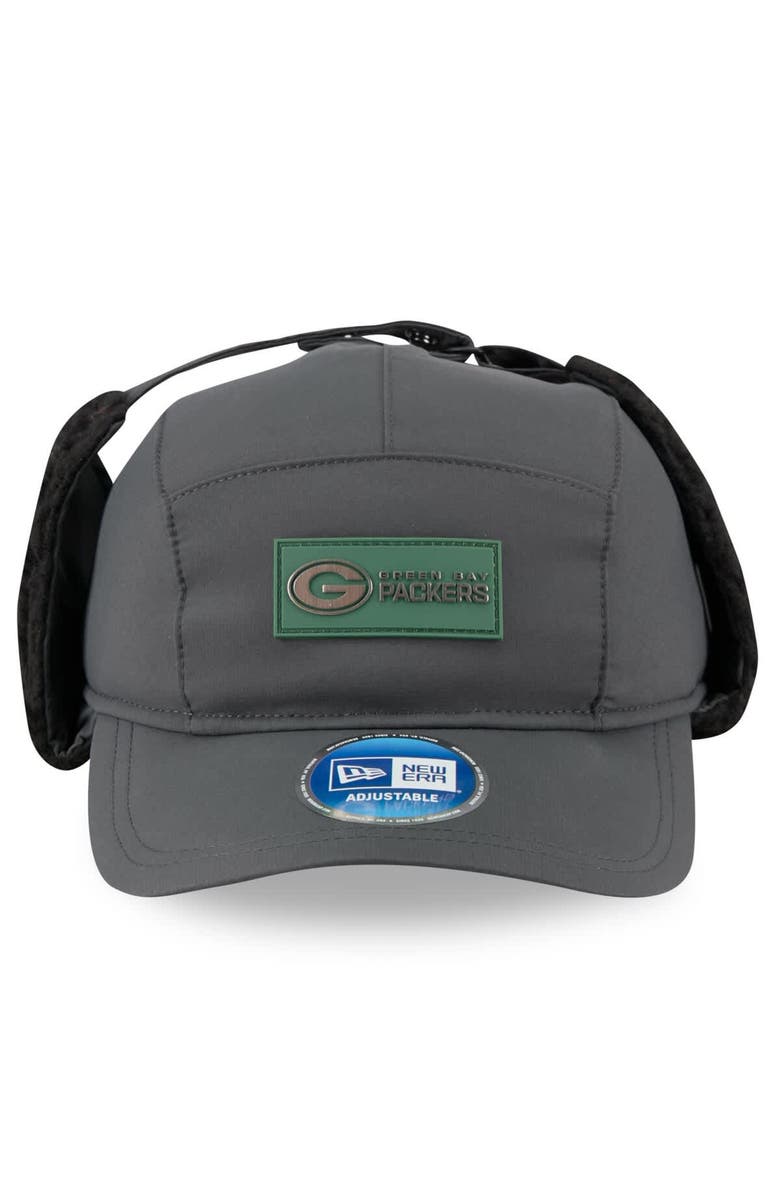 New Era Men's New Era Charcoal Green Bay Packers 2025 Sideline Cold Weather Runner Dog Ear Adjustable Hat, Alternate, color, Charcoal