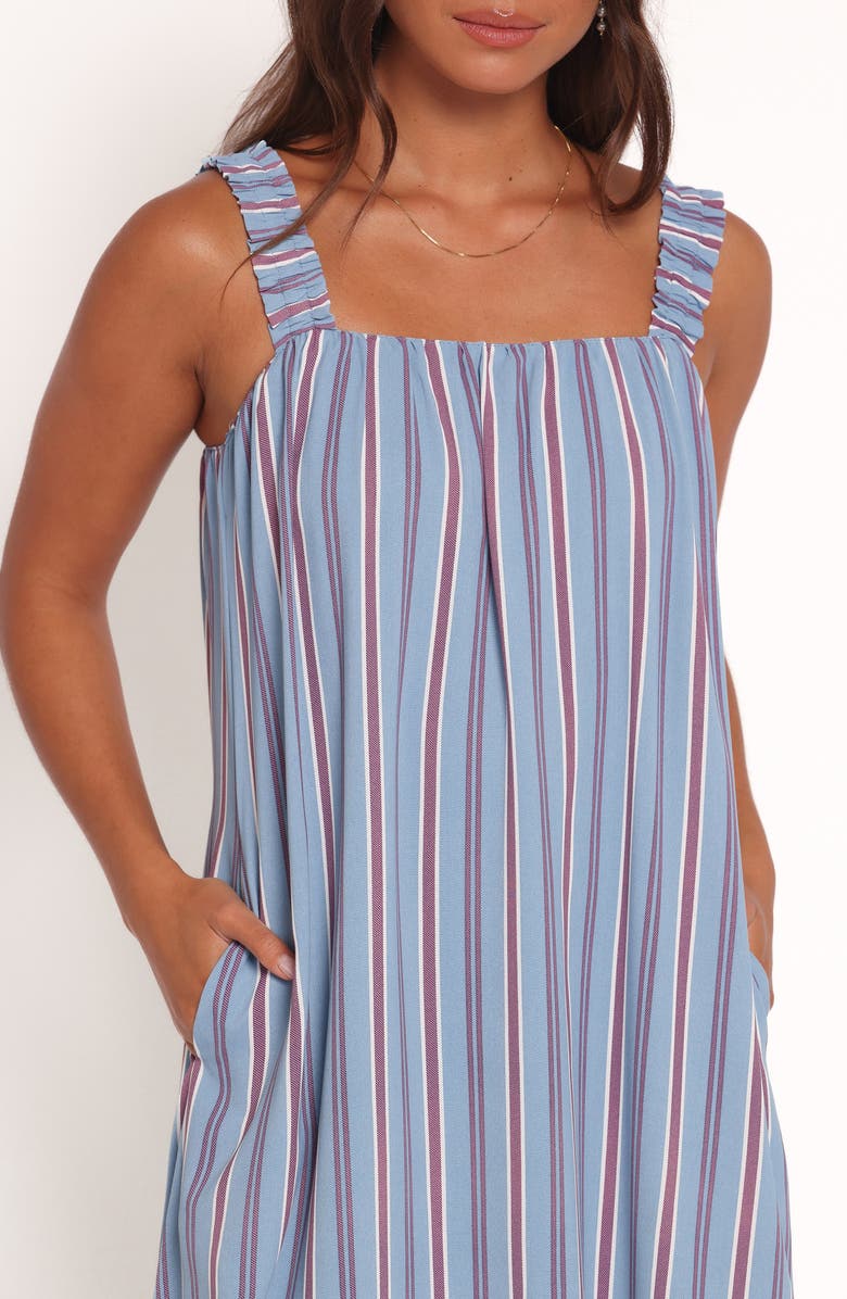 Petal & Pup Alessandra Stripe Cotton Maxi Dress, Alternate, color, Blue Stripe