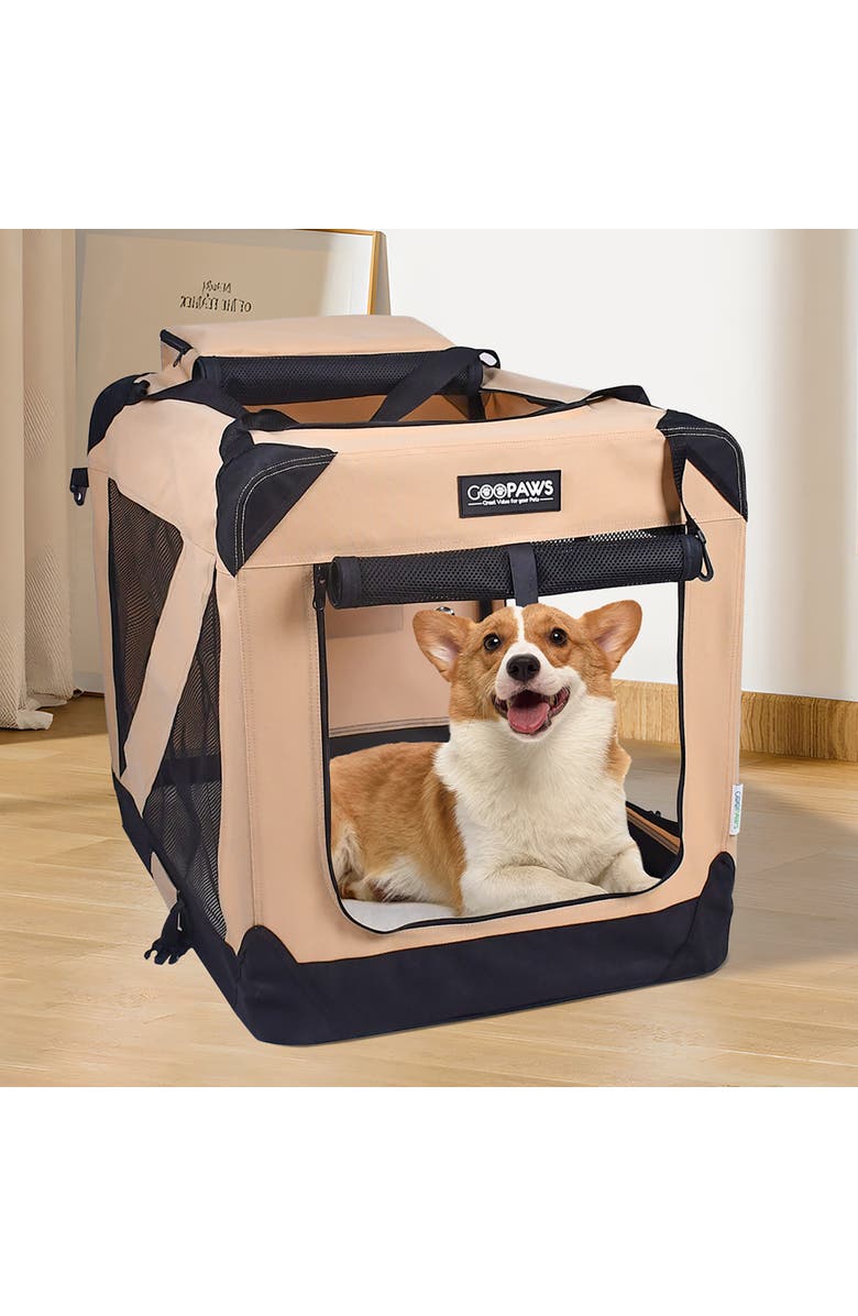 JESPET Soft Pet Crate 36" Beige, Dogs & Cats, 70Lb Capacity, Alternate, color, Multicolored