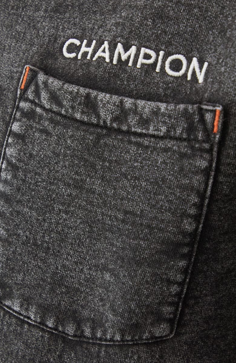 Champion Chest Pocket Washed Crewneck Sweatshirt, Alternate, color, 