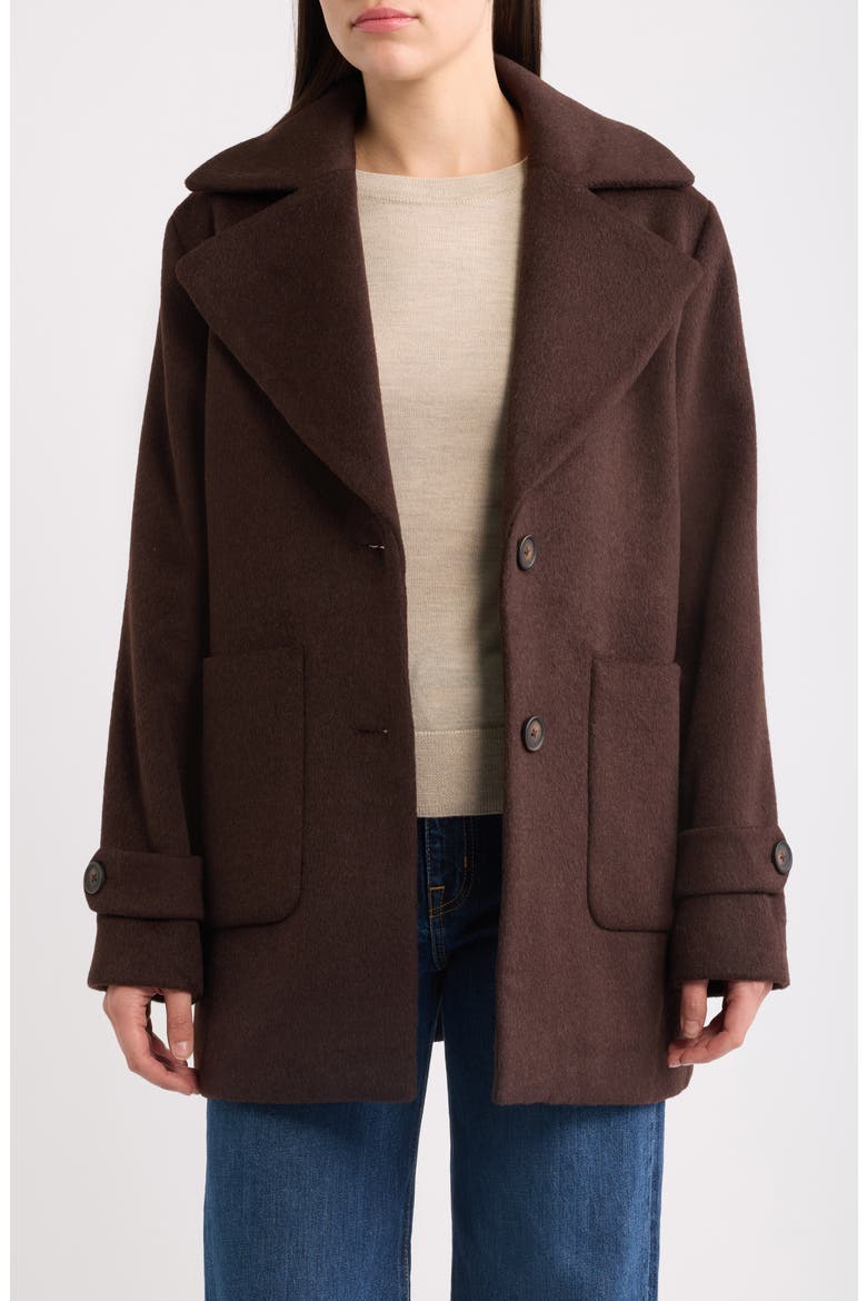 Wool Blend Coat, Main, color, SEAL BROWN