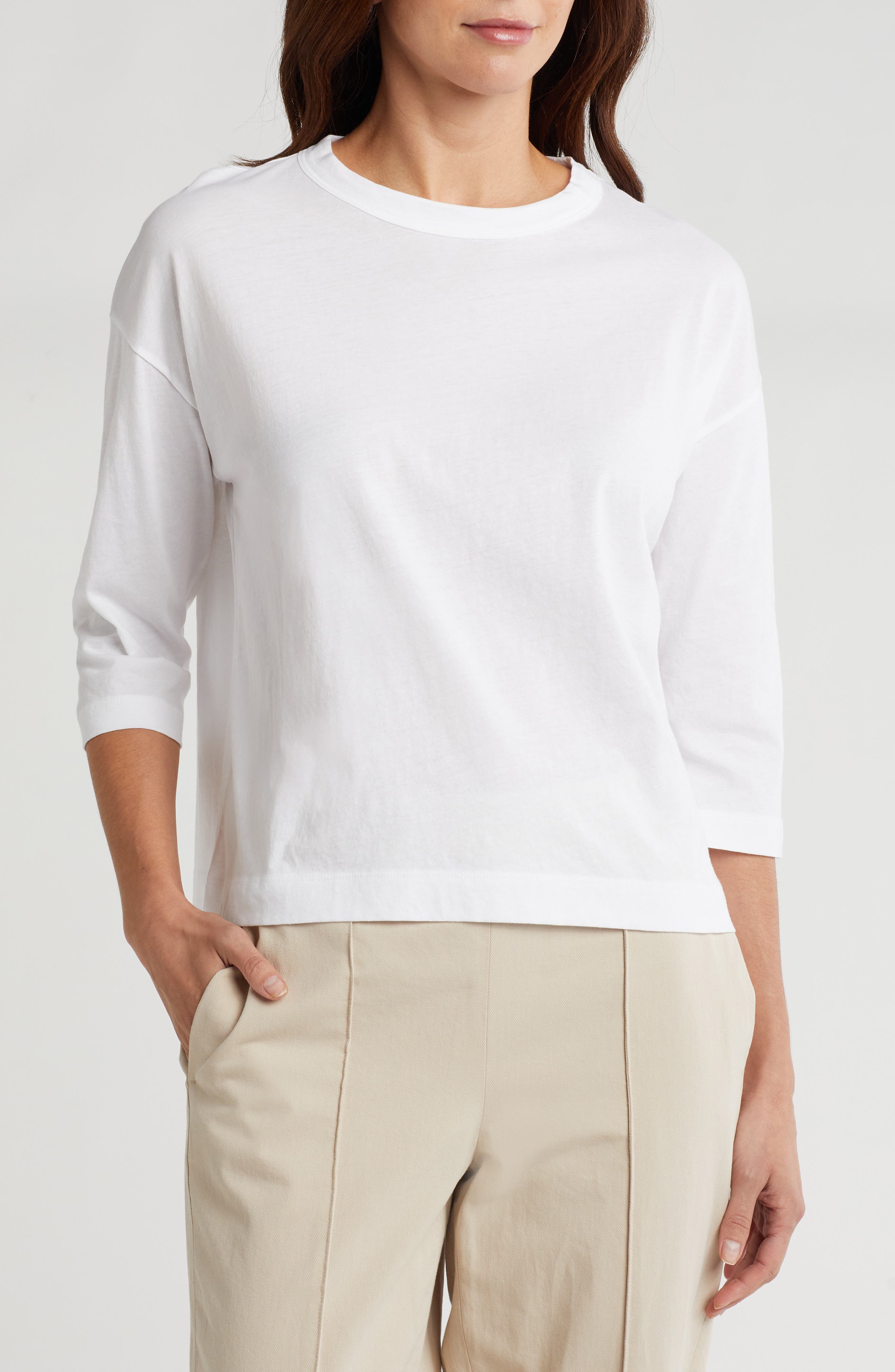 Vince Bracelet Sleeve Boxy Cotton Top