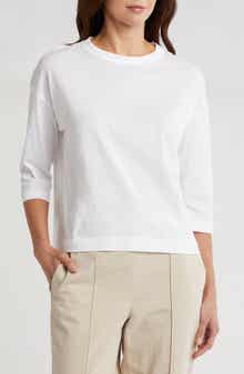 Vince Bracelet Sleeve Boxy Cotton Top