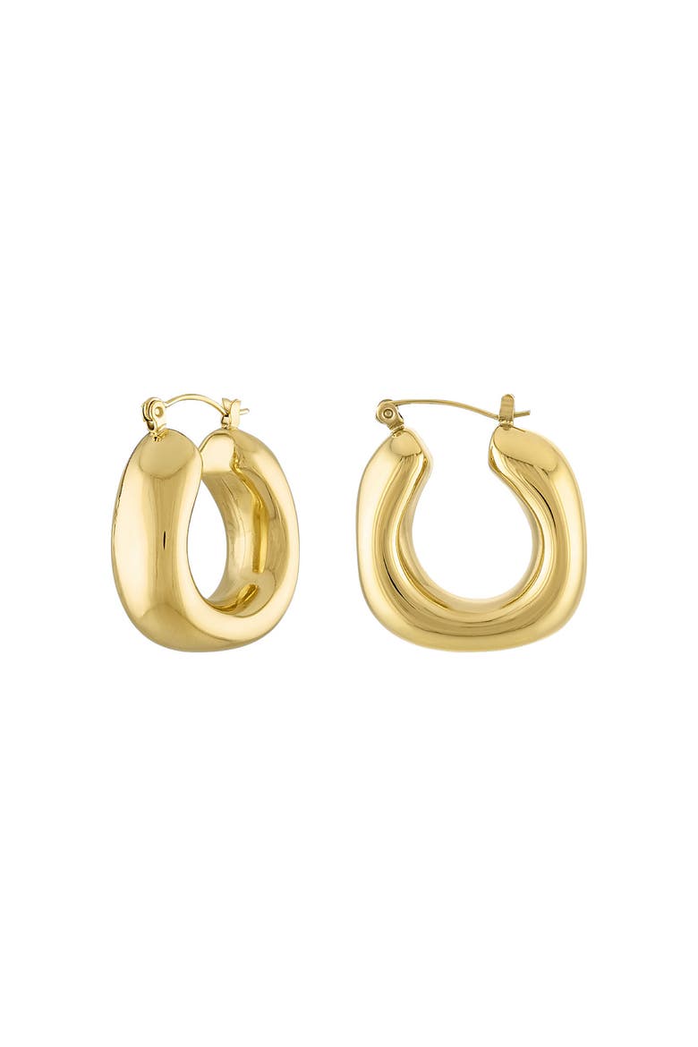 Square Tube Hoop Earrings, Main, color, Gold