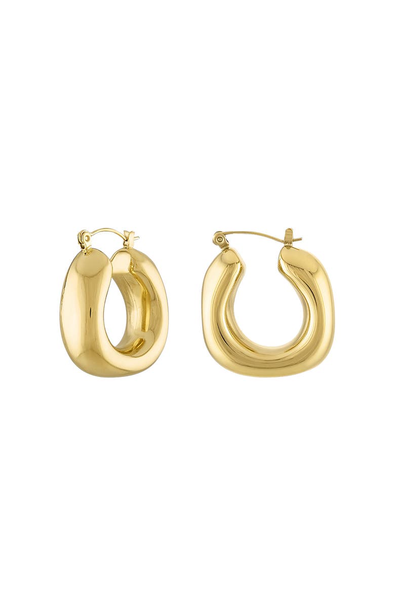 BEN ONI Square Tube Hoop Earrings, Main, color, Gold