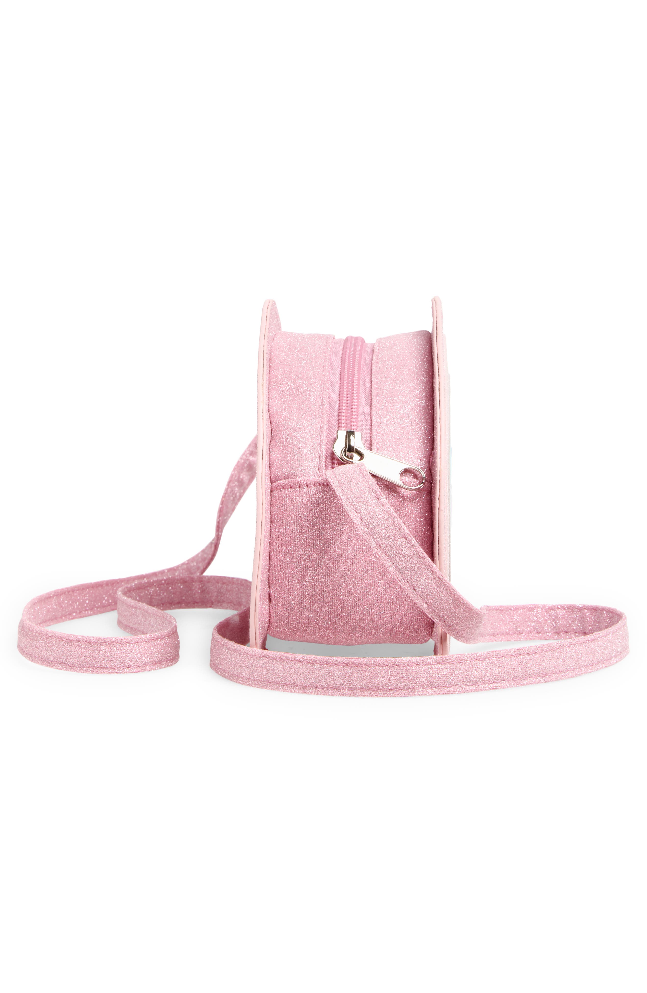 Capelli New York Kids' Glitter Rainbow Crossbody Bag, Alternate, color, Pink Pale Multi