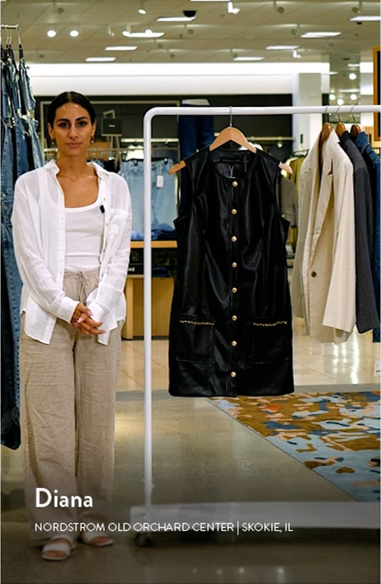 Sleeveless Faux Leather Minidress, sales video thumbnail