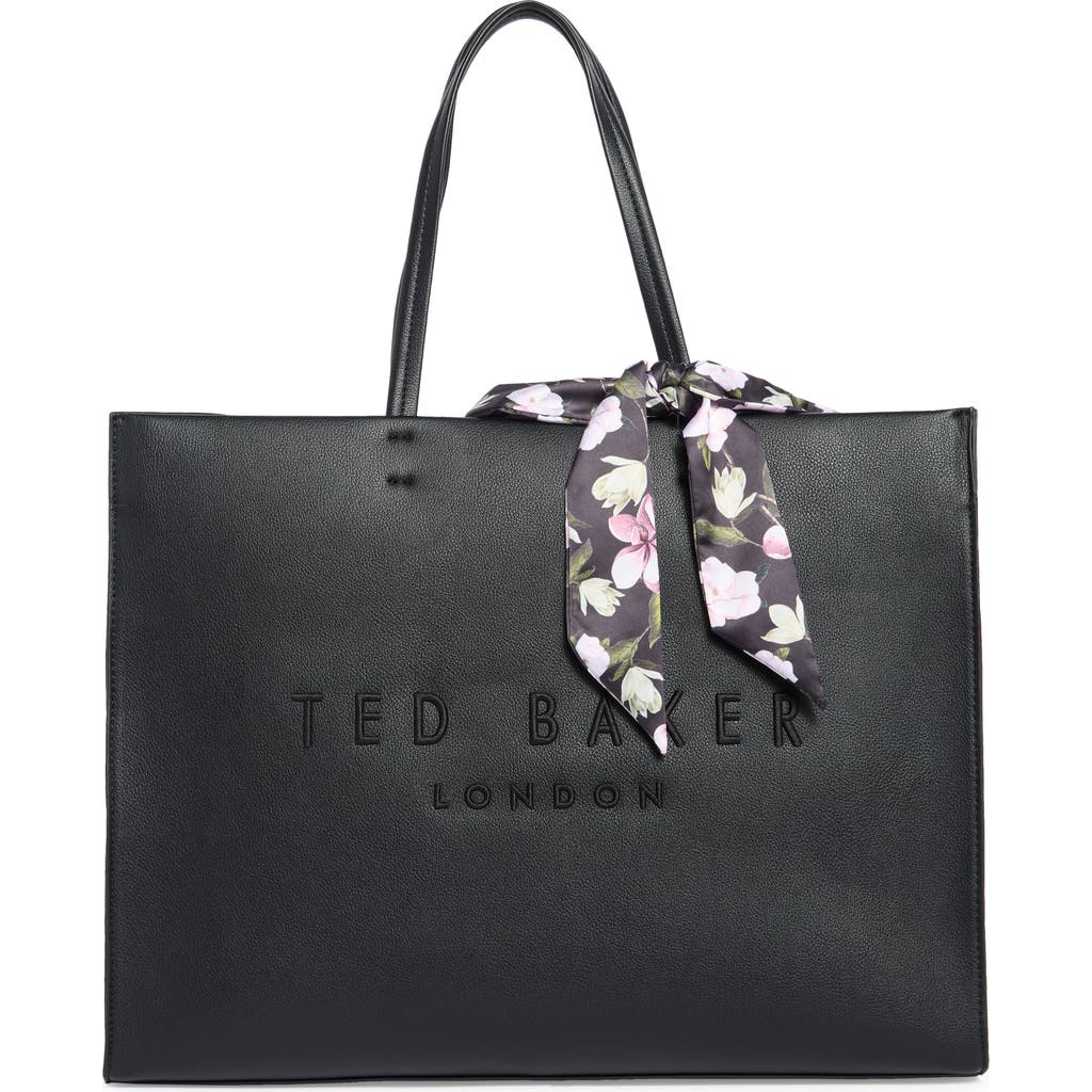 Ted Baker Sawyer Large Tote with Scarf in Black at Nordstrom Rack