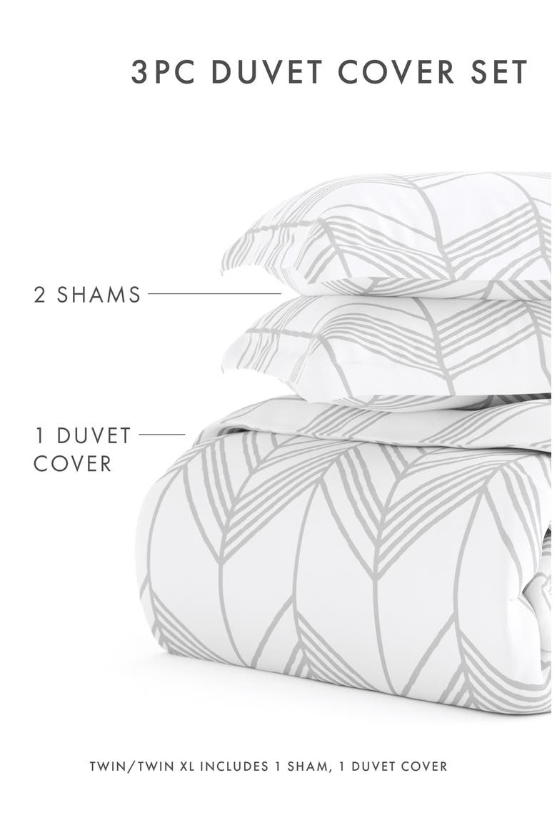 Premium Ultra Soft Alps Chevron Pattern 3-Piece Duvet Cover Set, Alternate, color, GRAY