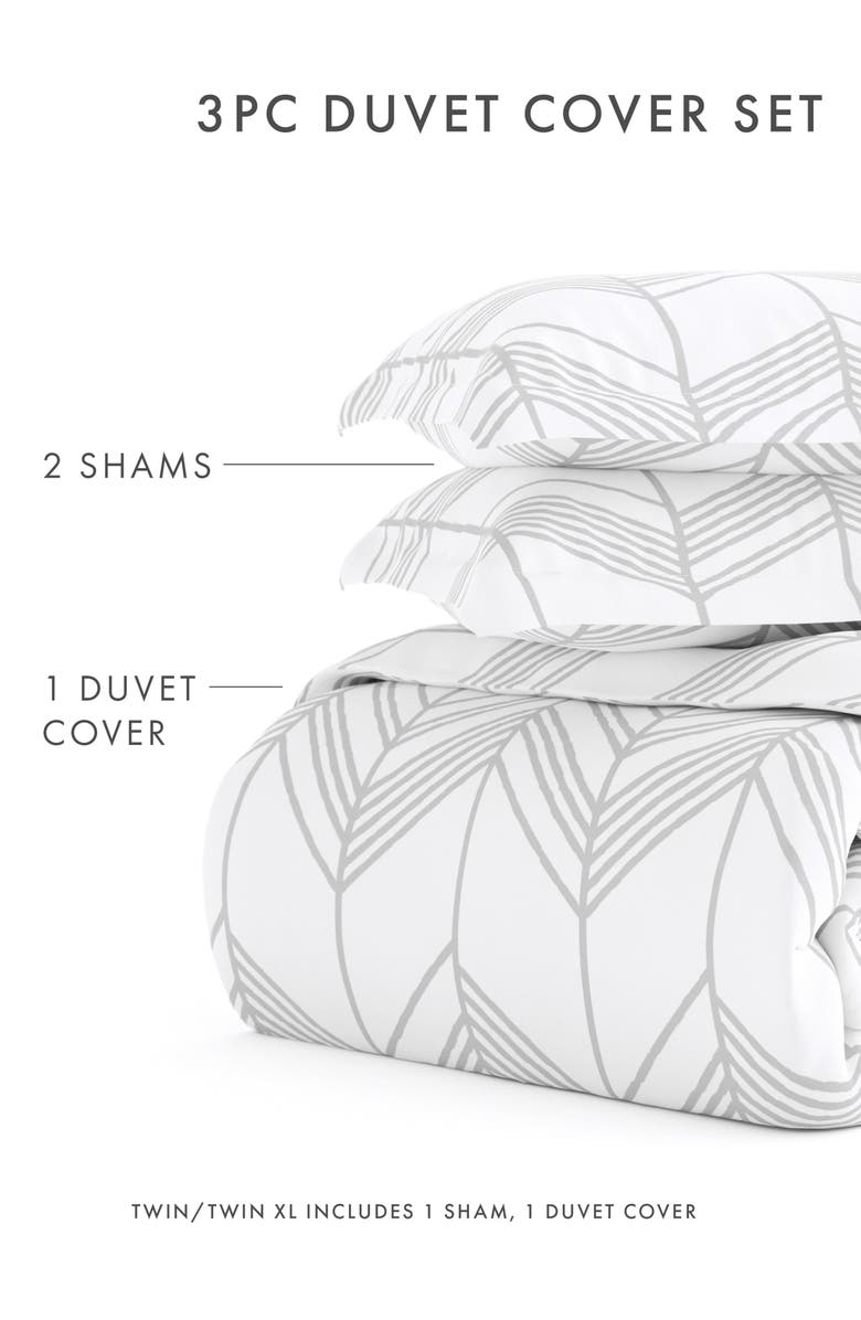 HOMESPUN Premium Ultra Soft Alps Chevron Pattern 3-Piece Duvet Cover Set, Alternate, color, Gray
