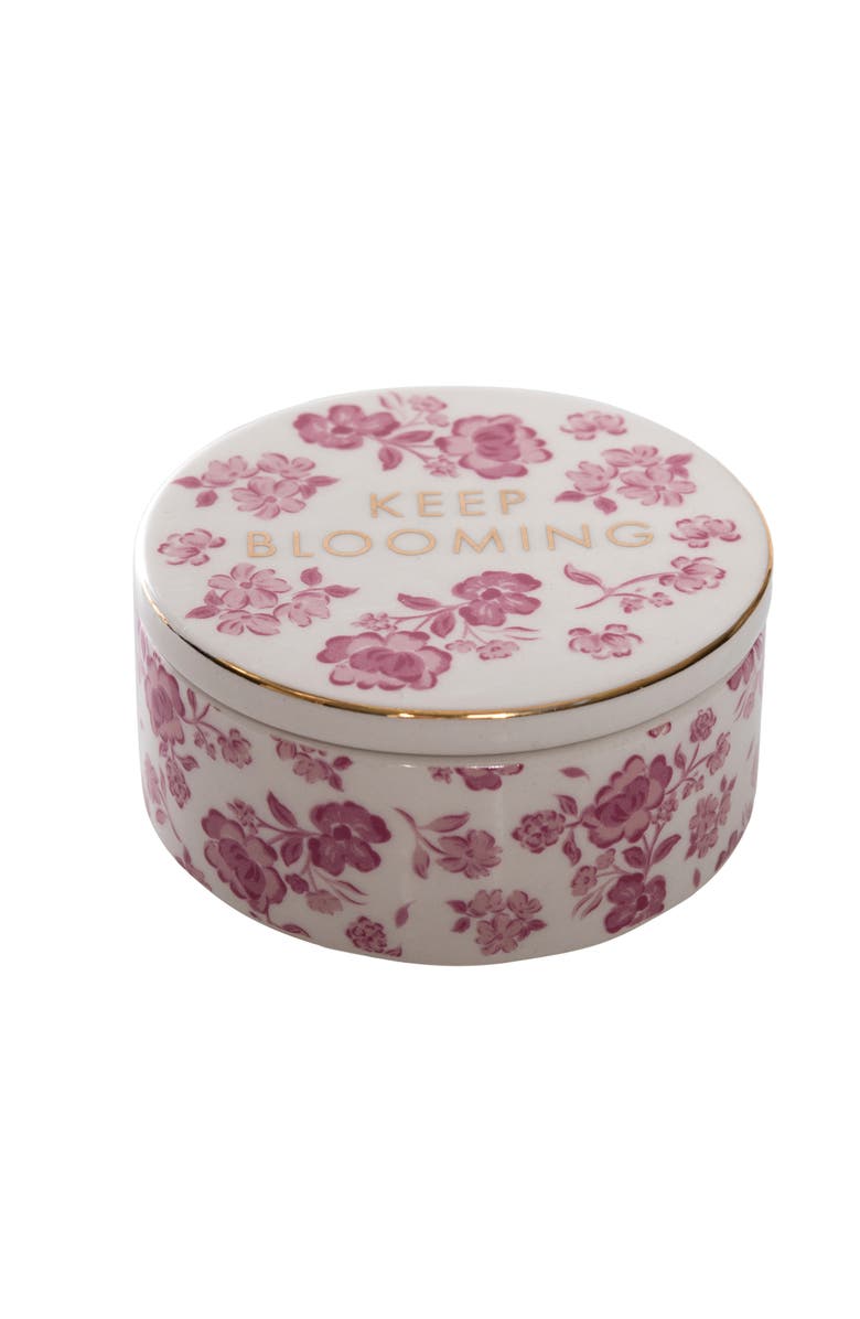 Totalee Gift Keep Blooming Ring Dish with Lid Ceramic Pink, Main, color, Pink