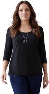 Jessica London Stretch Cotton Scoop Neck Tee