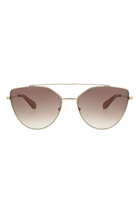 60mm Metal Browline Cat Eye Sunglasses