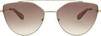 60mm Metal Browline Cat Eye Sunglasses