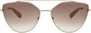 BCBGMAXAZRIA 60mm Metal Browline Cat Eye Sunglasses