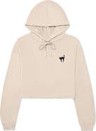 Dalix Black Cat Cropped Fleece Hoodie
