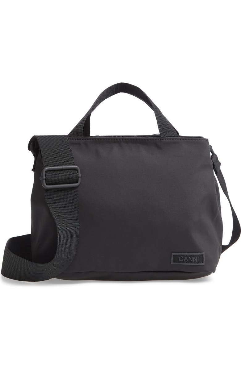 Ganni Tech Fabric Crossbody Bag, Main, color,