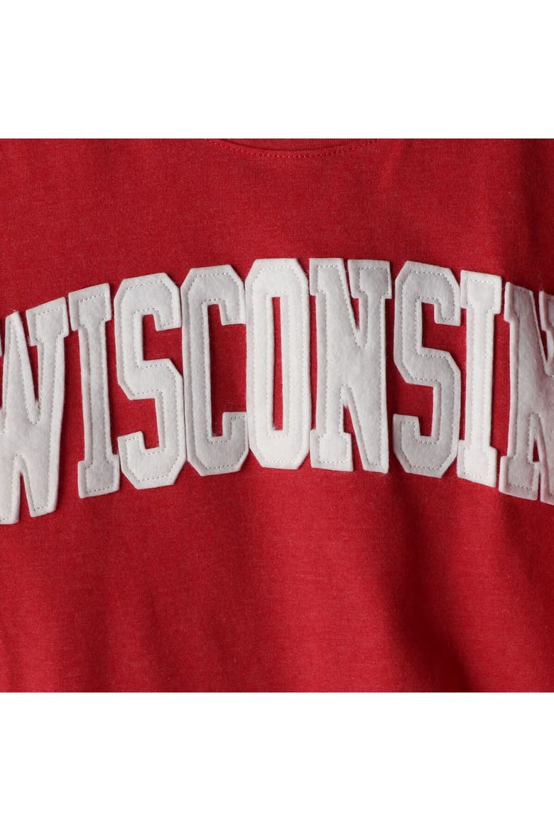Women's Pressbox Heathered Red Wisconsin Badgers Two-Hit Canyon Long Sleeve T-Shirt, Alternate, color, Red