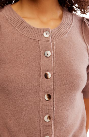 Isla Elbow Sleeve Wool & Cashmere Blend Cardigan